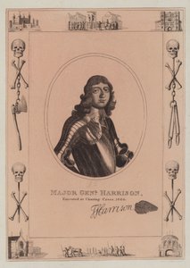 Mayor General Harrison, ejecutado en Charing Cross, 1660 de English School